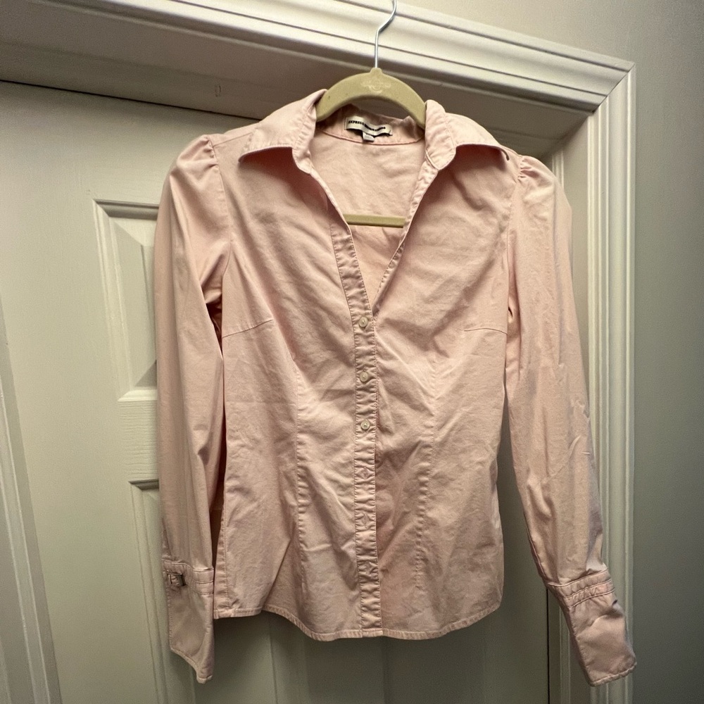 Express Pink Button Down Shirt Blouse